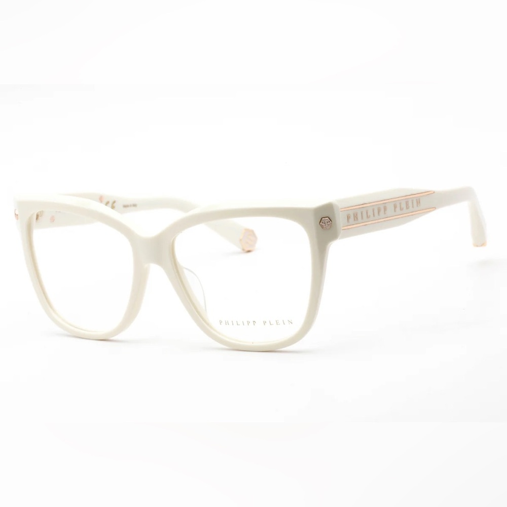 New Philipp Plein Eyeglasses VPP051M 03GF Shiny Cream
